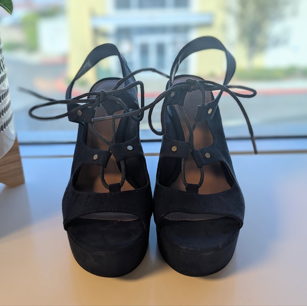 Indigo Rd Navy Lace-Up Platforms - Picture 3 of 8